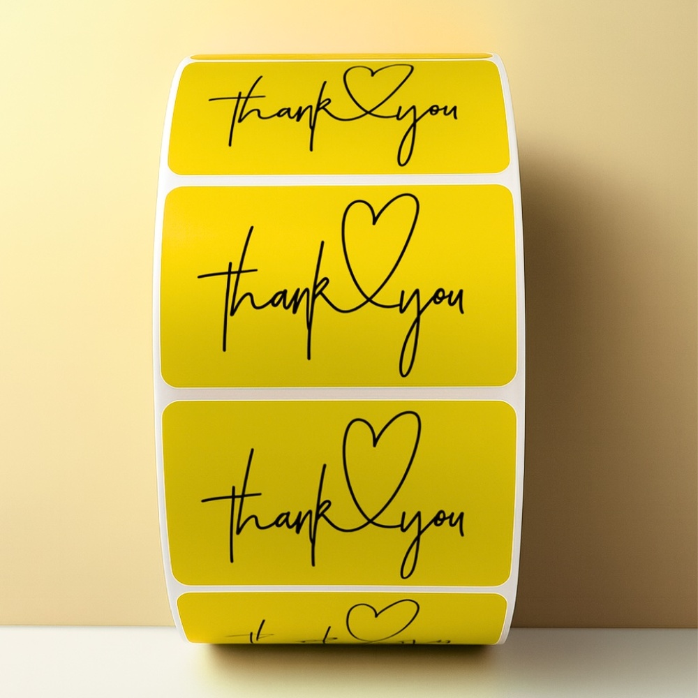 Thank You Heart Stickers – Modern Script Labels for Small Business Packaging - Picture 5 of 11